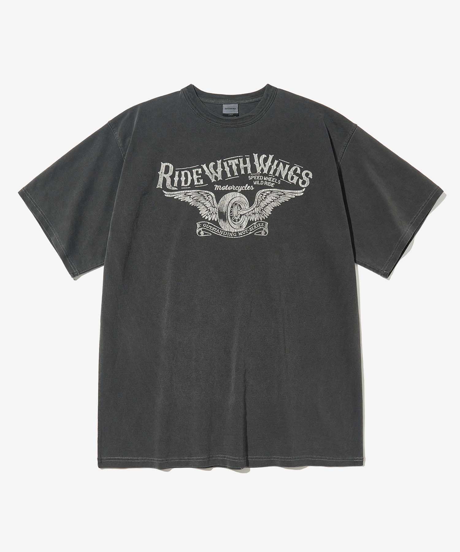 MOT SERIES TEE(RIDE WITH WINGS)_PIGMENT CHARCOAL